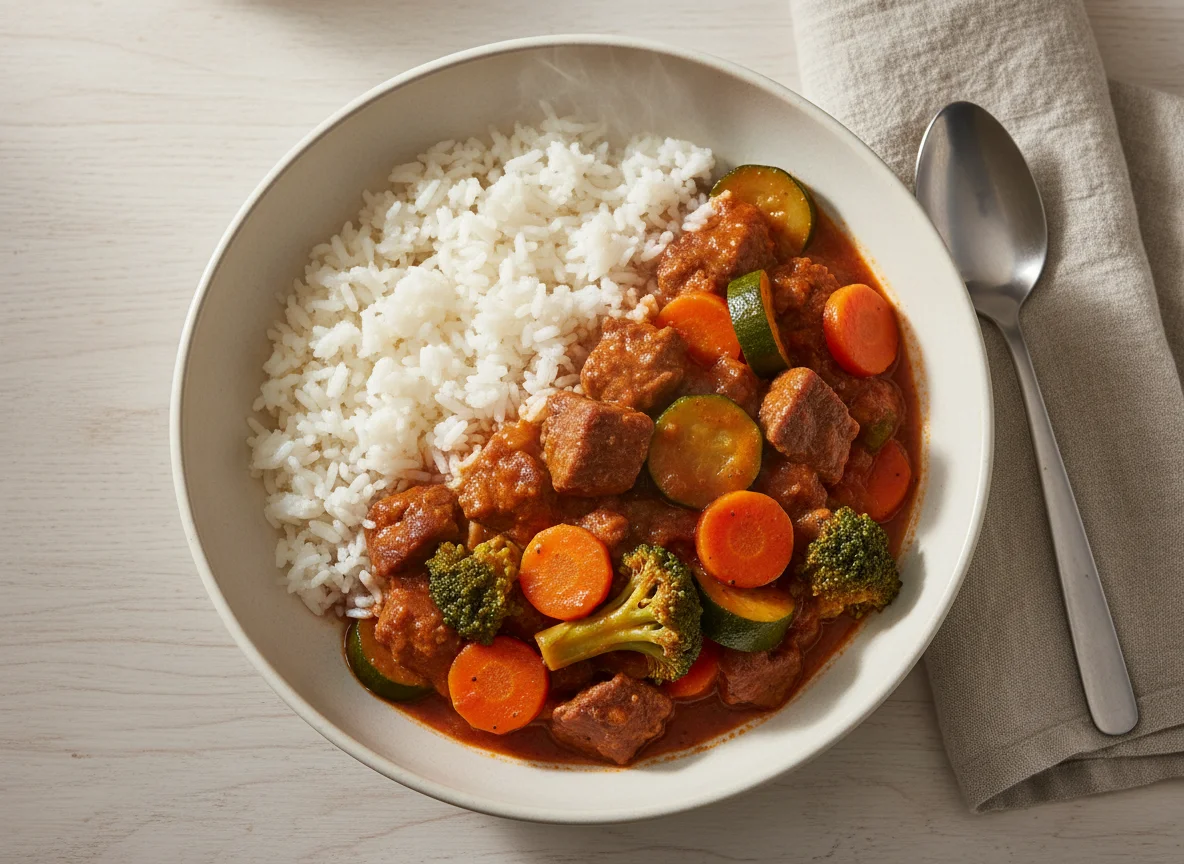 Beef and Vegetable Stew with Rice calories & nutrition