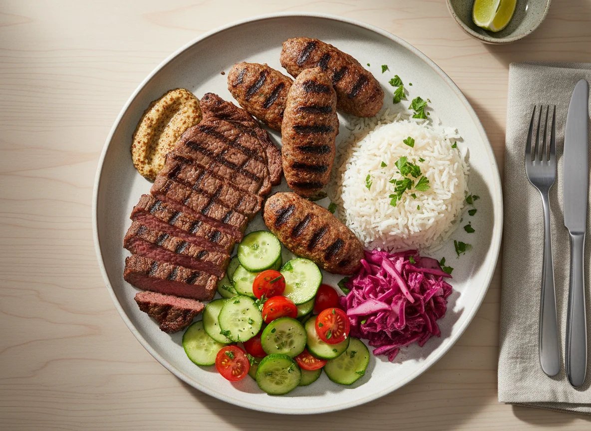 Mix Grill Rice Mixed Grill with Rice and Salad calories & nutrition