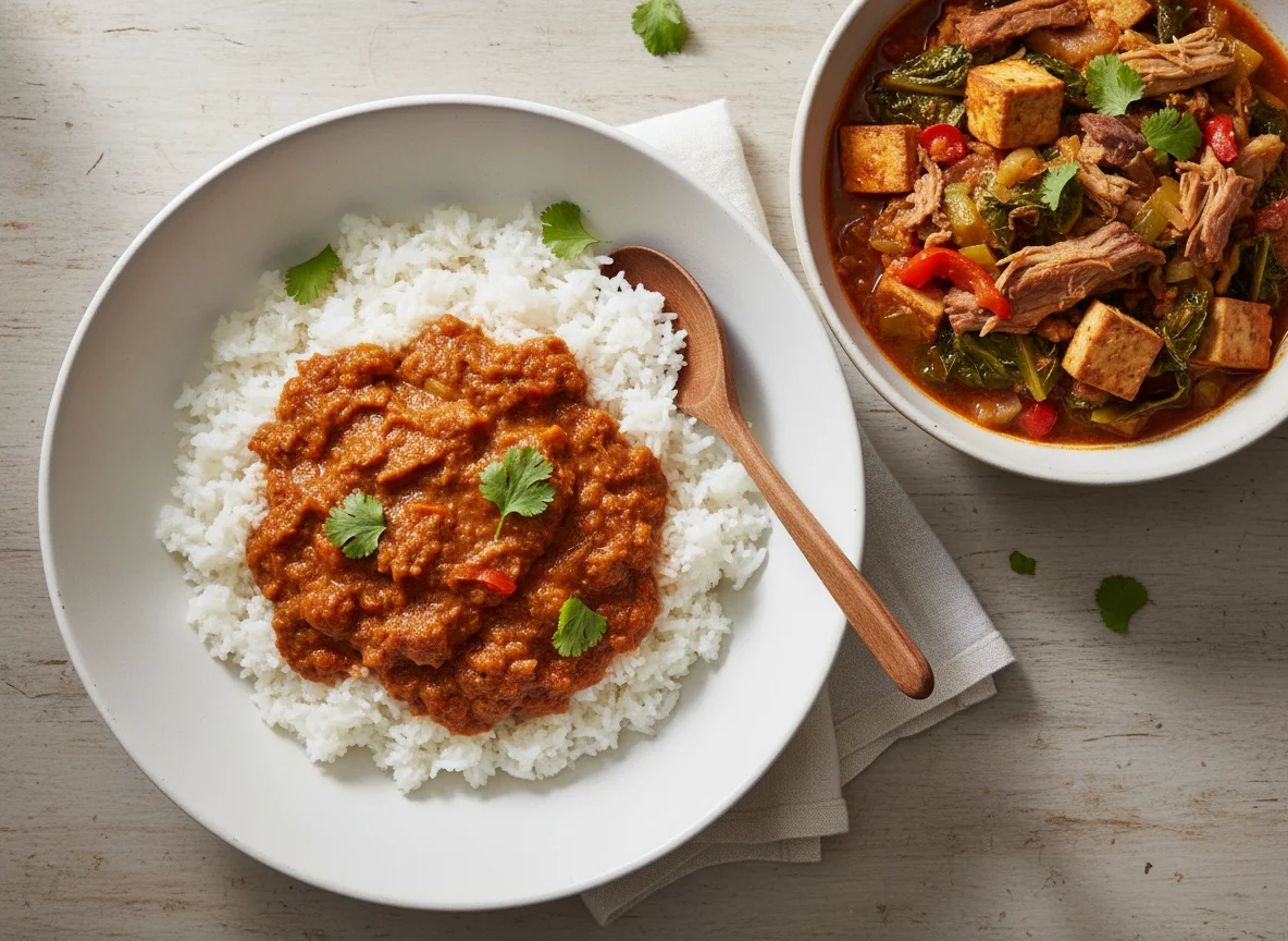 Rice with Meat and Vegetable Stew calories & nutrition