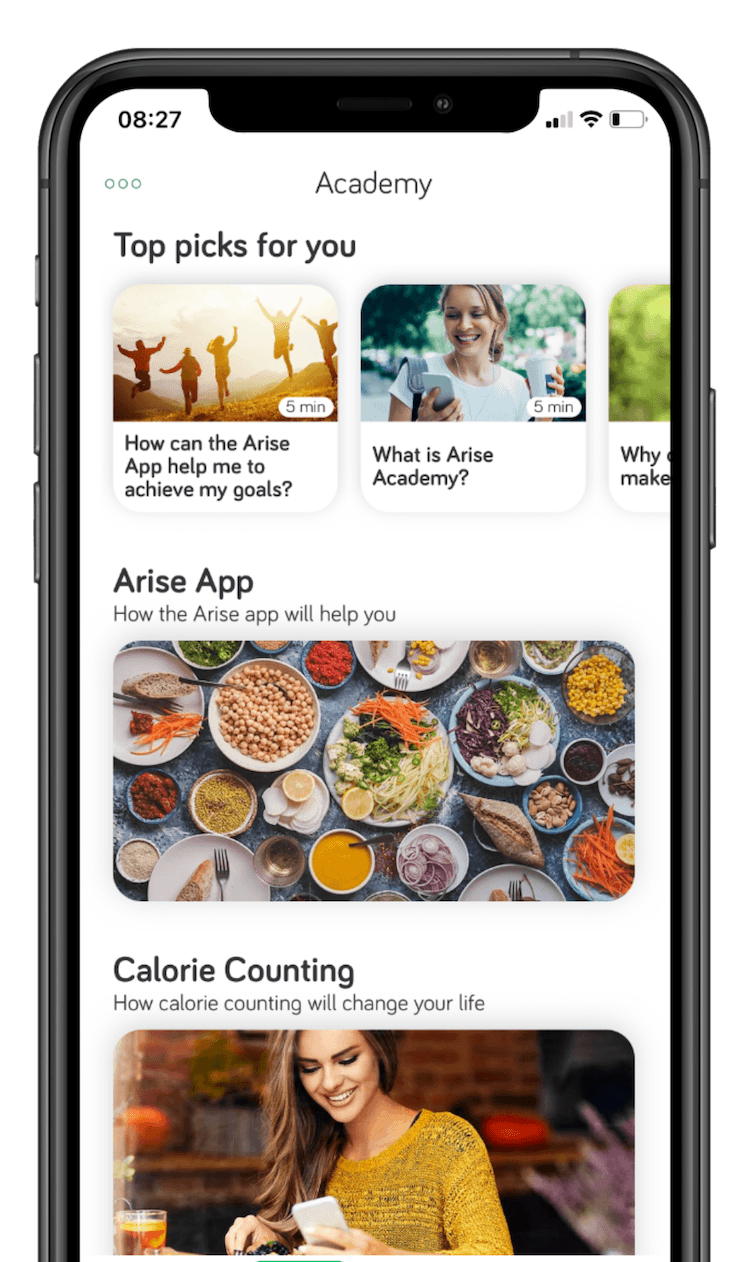 Arise App Food Tracker Adding Meals
